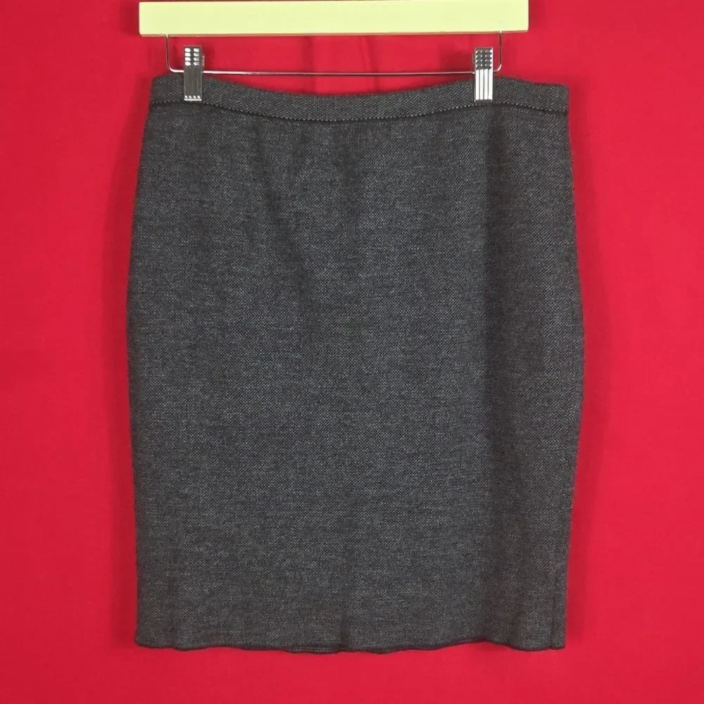 EILEEN FISHER Merino‎ Wool Skirt Gray Womens Size Petite Large Career Office